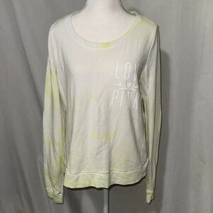 yellow & white tie dye Victoria's Secret PINK sweater size small